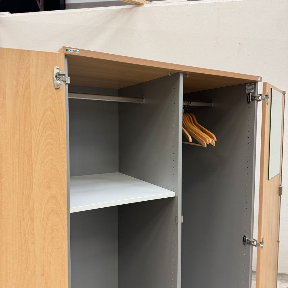 Palmberg Garderobenschrank Büroschrank Buche Grau Spiegel Schrank Gebraucht