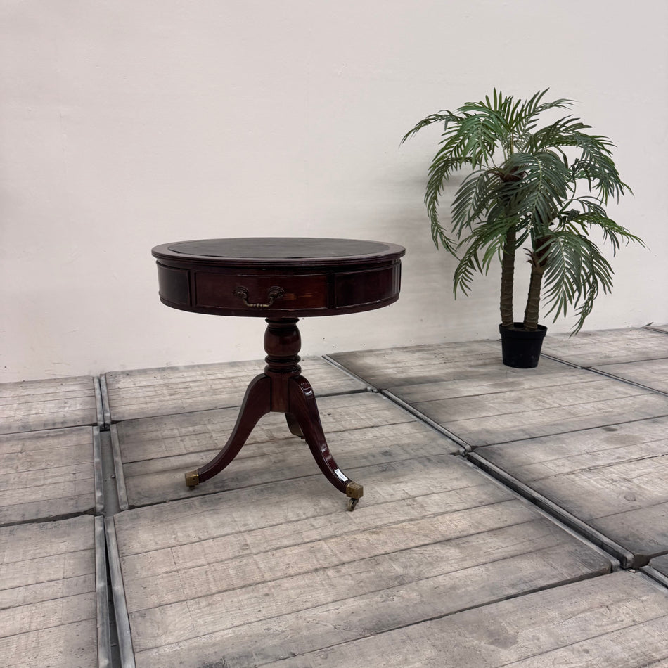 Englischer Esstisch Drum Table mit Ledereinlage Tisch Stilmöbel 5-Sterne Schlosshotel