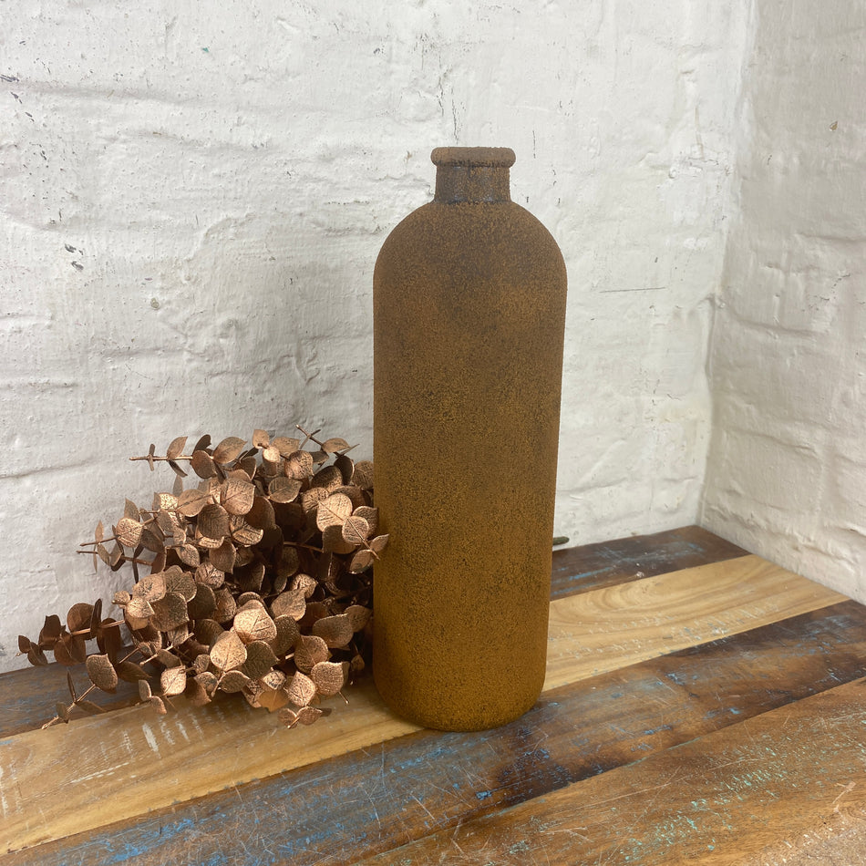 Mandy Vase Glas braun rustikal vintage antik Deko 33cm