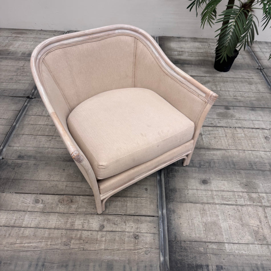 Eleganter Vintage Sessel Creme Beige Loungesessel aus Villen-Bestand Gebraucht