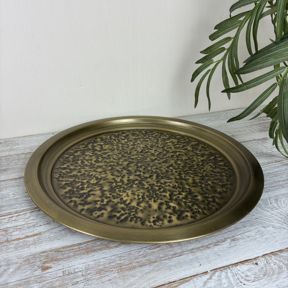 PTMD Janelle Dekoschale Dekotablett Gold Bronze Metall 50cm