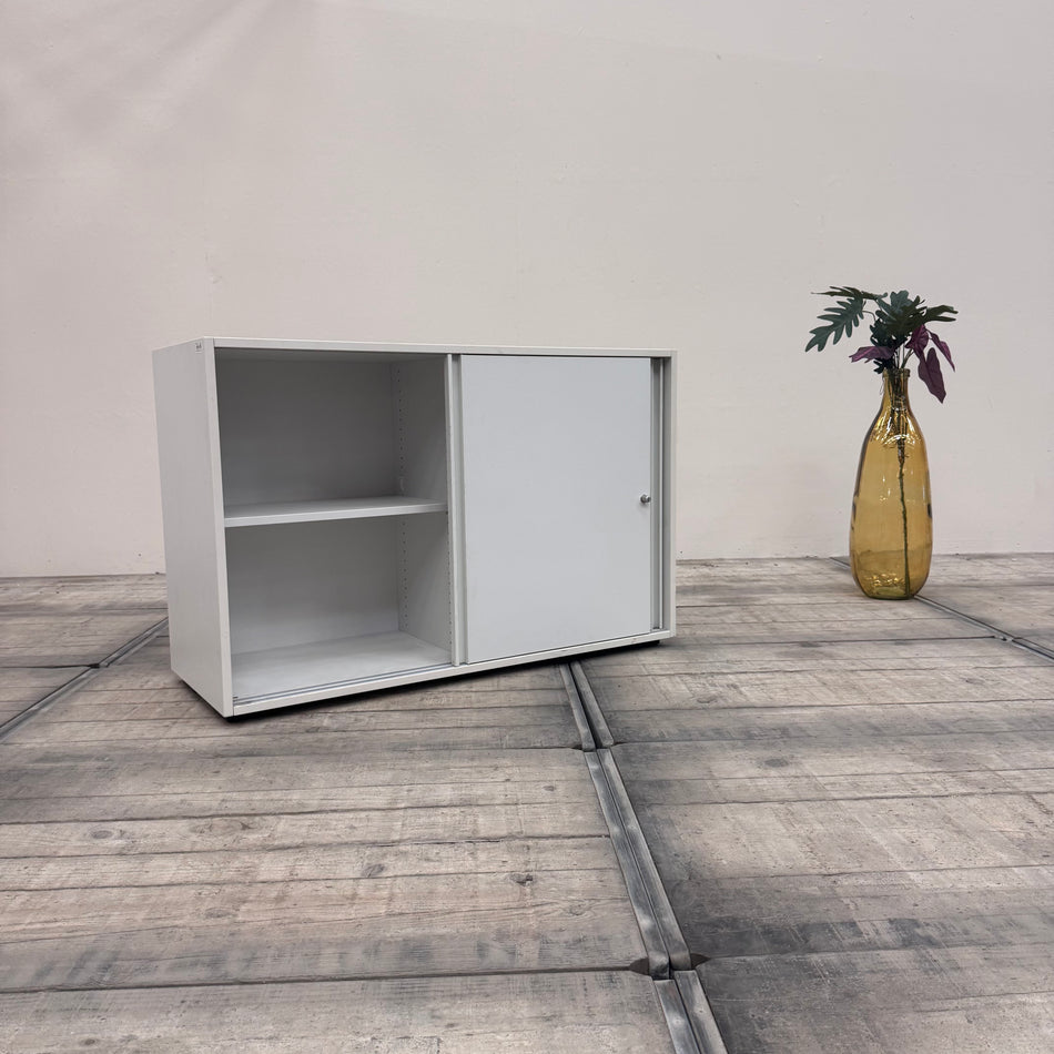 Planmöbel Sideboard 120cm 2OH Lichtgrau Büro Schrank gebraucht