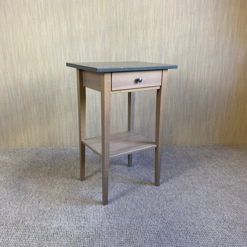 Beistelltisch gebraucht grau Holz Tisch mit Schublade