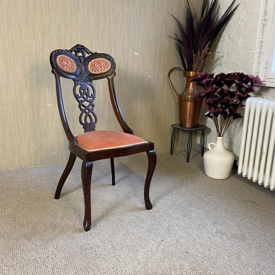 Viktorianische Salon Stuhl Mahagoni gebeizt Vintage