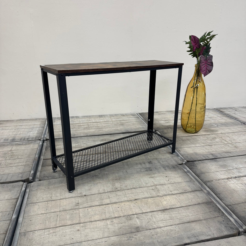 Industrial Konsolentisch Holz Metall Gitter Tisch gebraucht 100x80