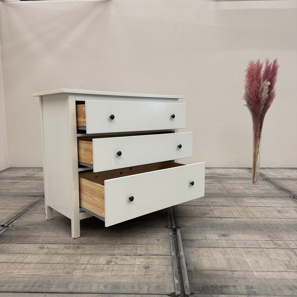 Kommode Weiß Holz 3 Schubladen Skandi Landhaus Schrank Gebraucht