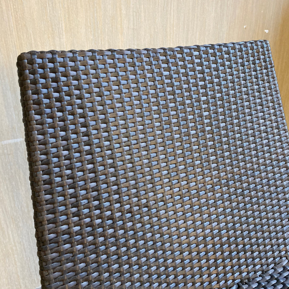 Gartenstuhl aus Polyrattan in Dunkelbraun – stapelbarer Outdoor Stuhl gebraucht