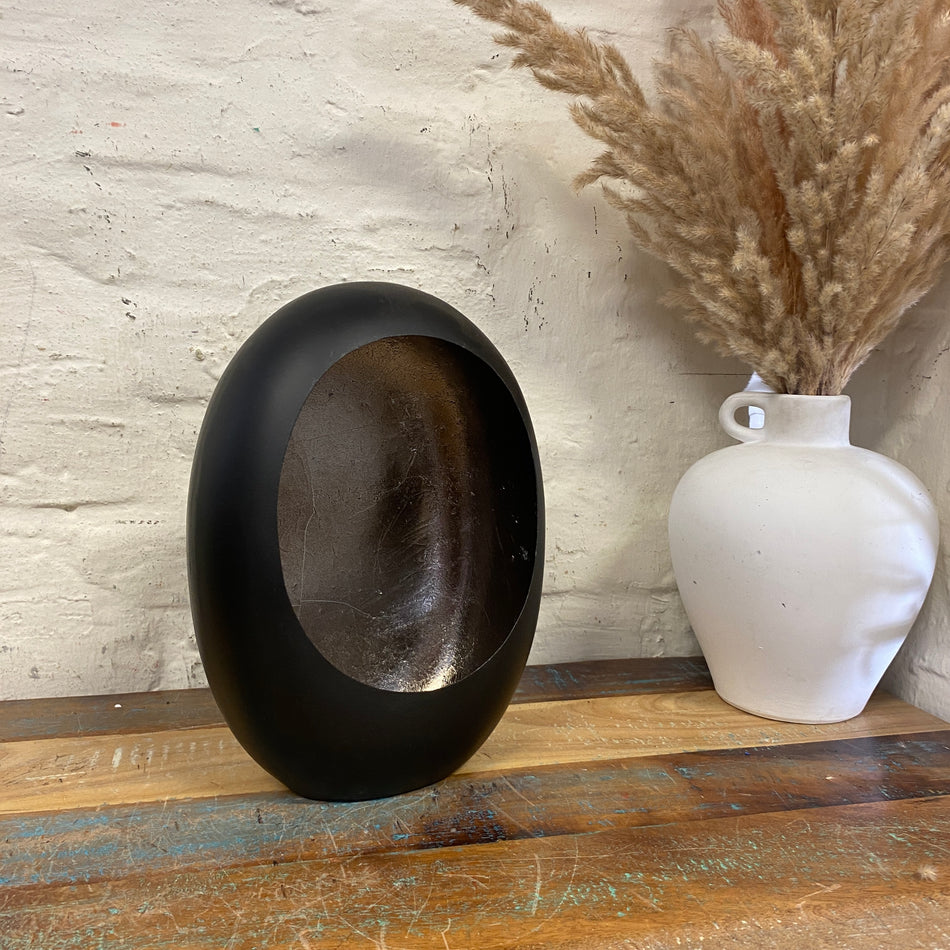 Countryfield Eggy Windlicht schwarz matt 29cm Deko