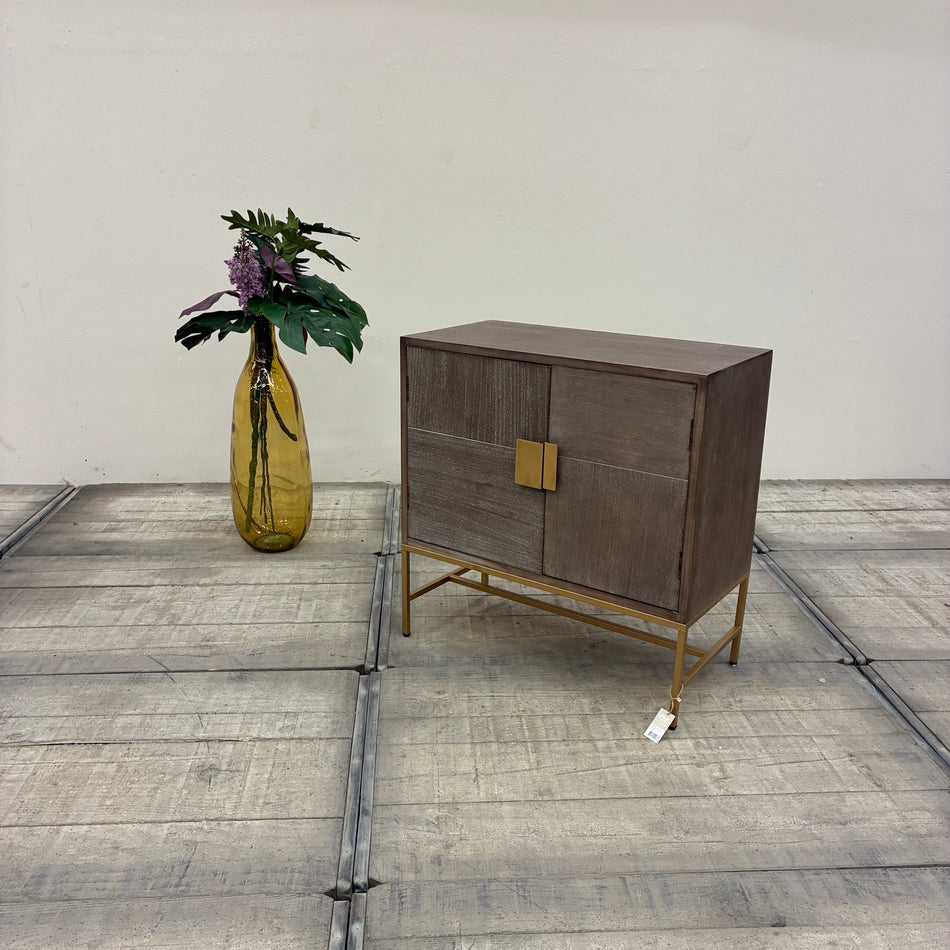 Dijk Natural Collection Sideboard 75x80 Tannenholz Massivholz Gold Metallgestell Kommode