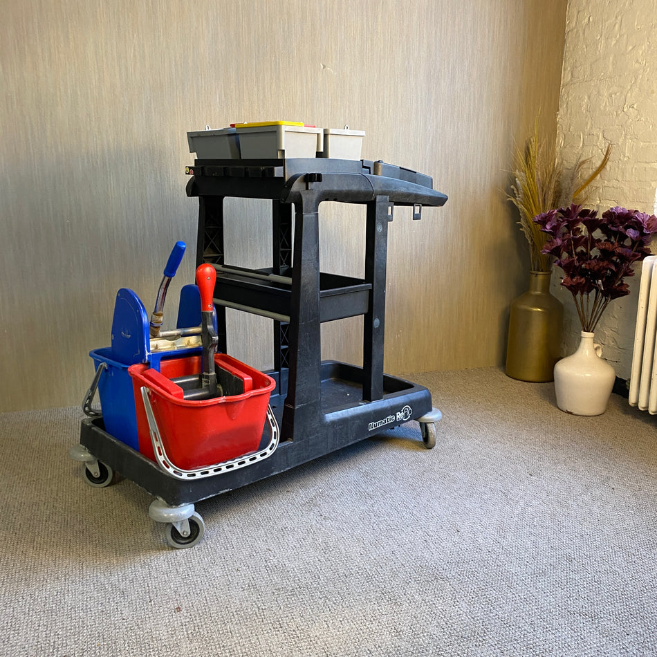 Numatic ReFlo Reinigungswagen mit Doppelfahreimer & Zubehör – Putzwagen Profi – gebraucht