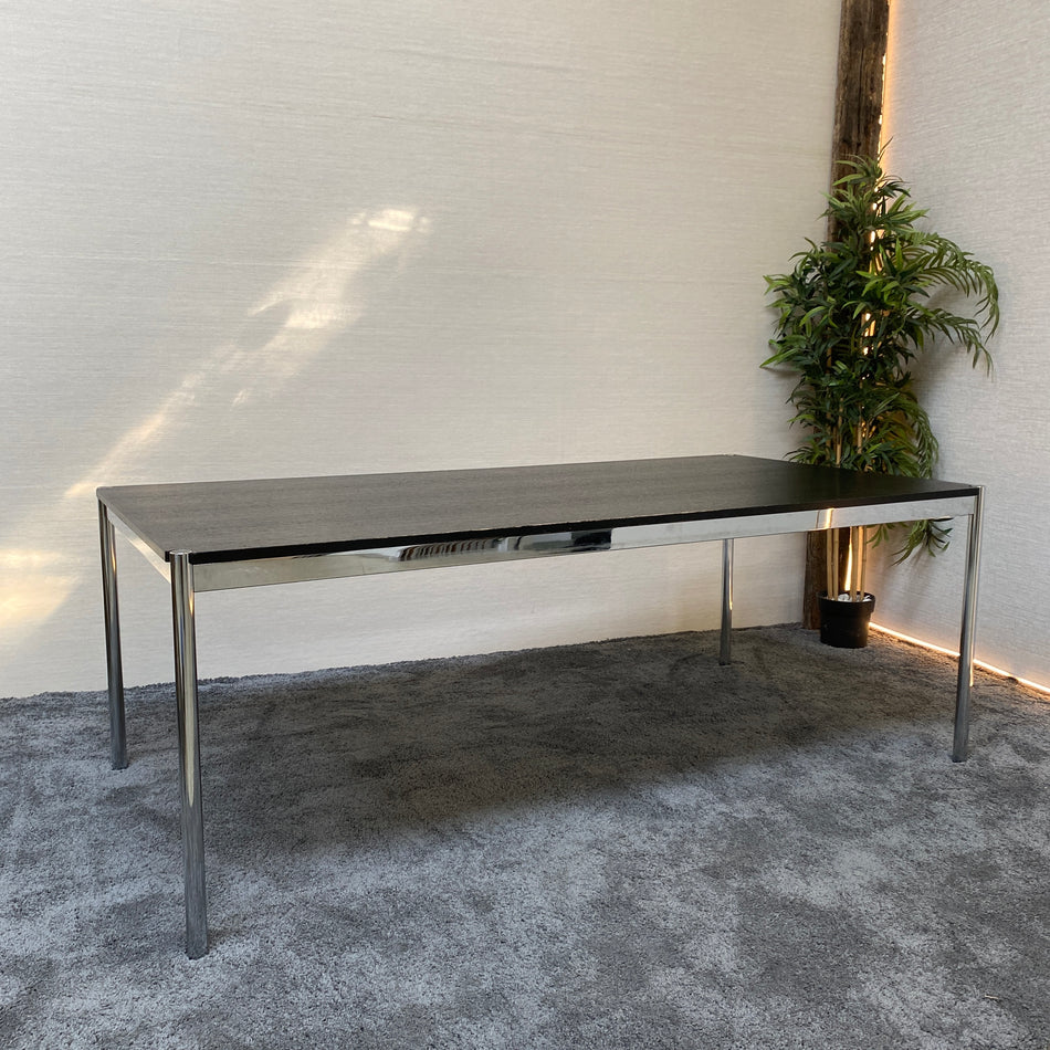 USM Haller Schreibtisch gebraucht Chrom Holz schwarz Tisch 200x100