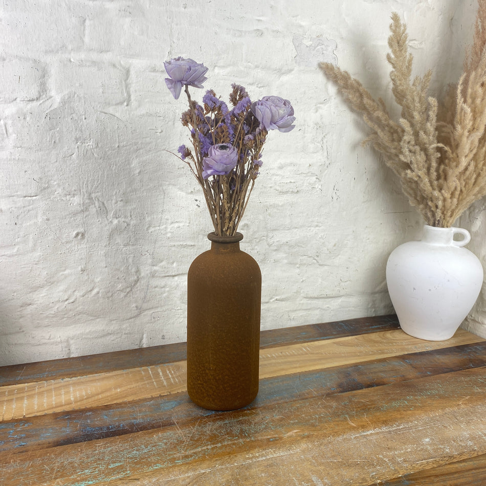 Mandy Vase Glas braun rustikal vintage antik Deko 25cm