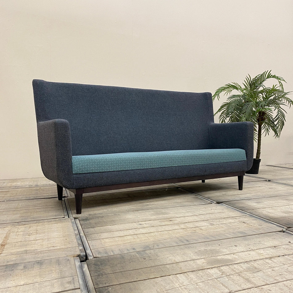 3-Sitzer Sofa Blau Design Stoff Couch Gebraucht