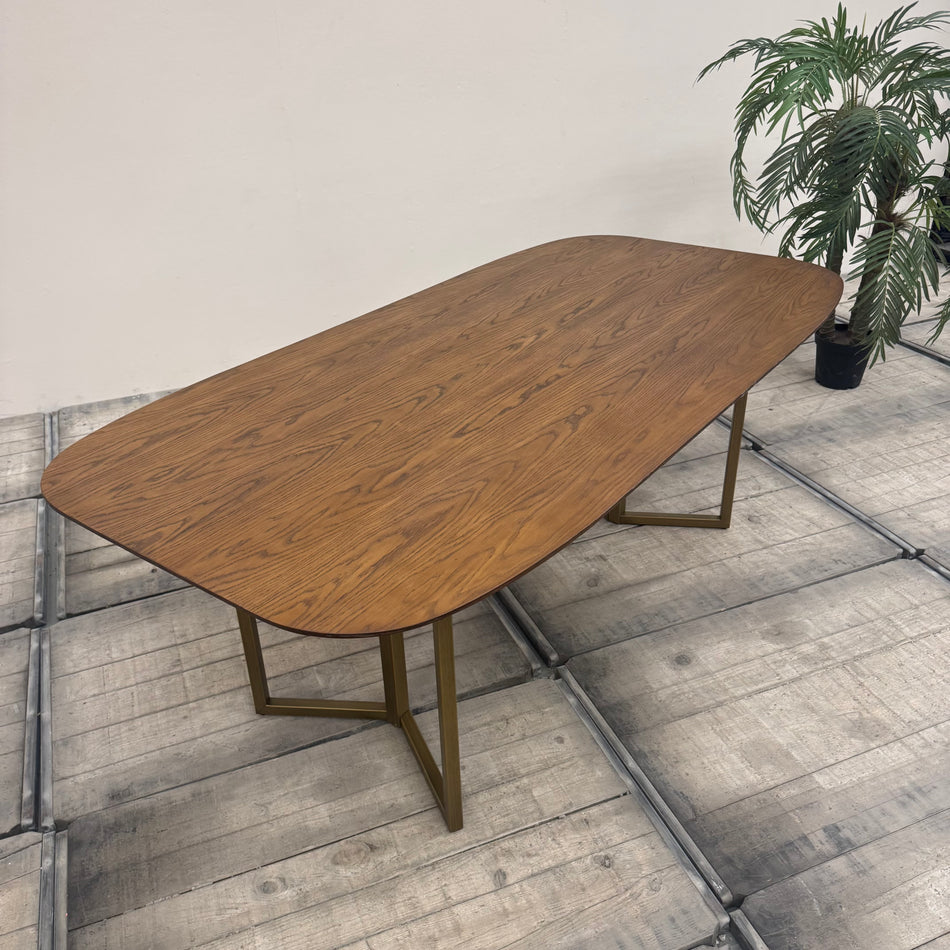 Mace Esstisch Eiche 210cm Massivholz Oval Gold Tisch