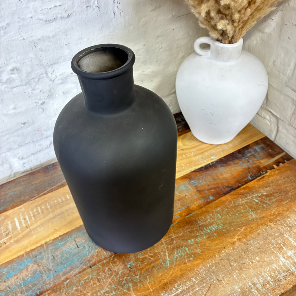 Countryfield Flaschenvase Dena L mattschwarz Glas 31cm Vase