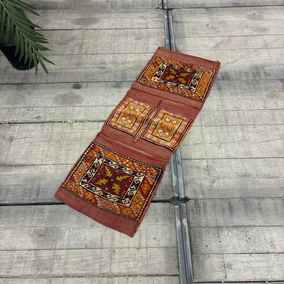 Orientalischer Khorjin Satteltasche Teppich Vintage 42x120 Gemustert