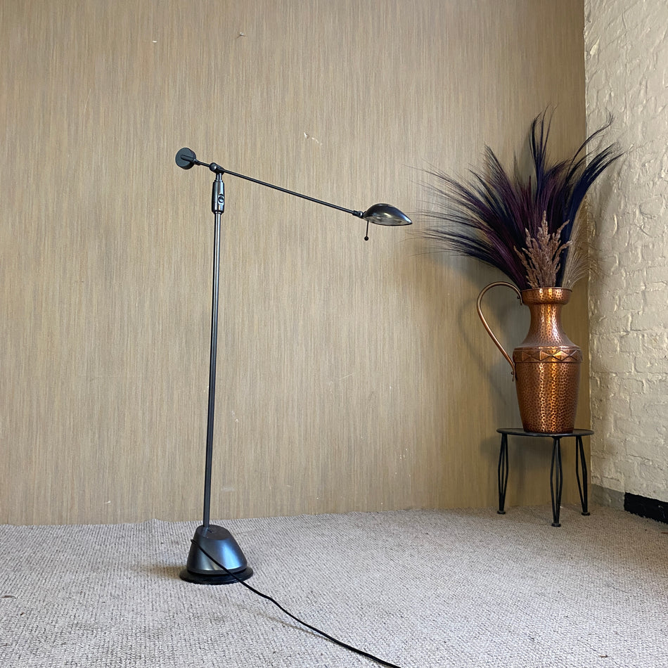 Halogen Stehlampe gebraucht schwarz Lampe schwenkbar 20 Jh.