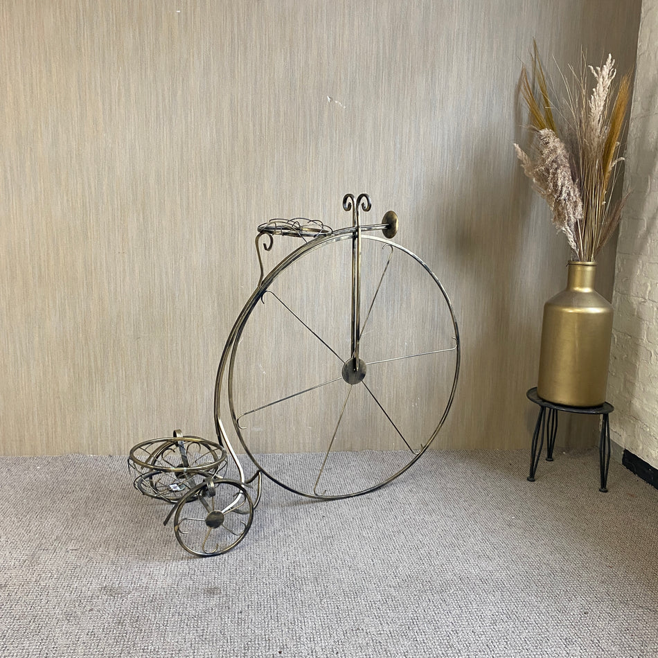 Vintage Fahrrad Blumenkorb gebraucht Metall silbern Dekoartikel