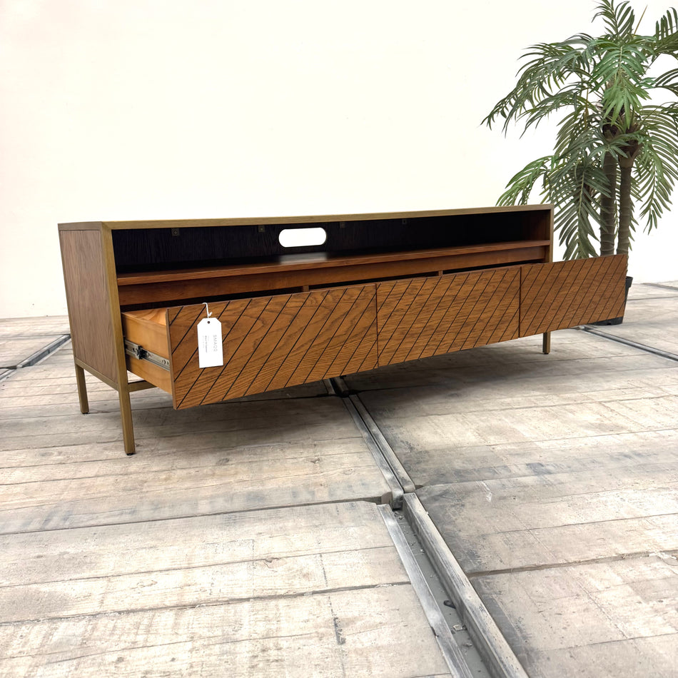 Mace Design TV Lowboard Sideboard Massivholz Eiche Gold Kommode
