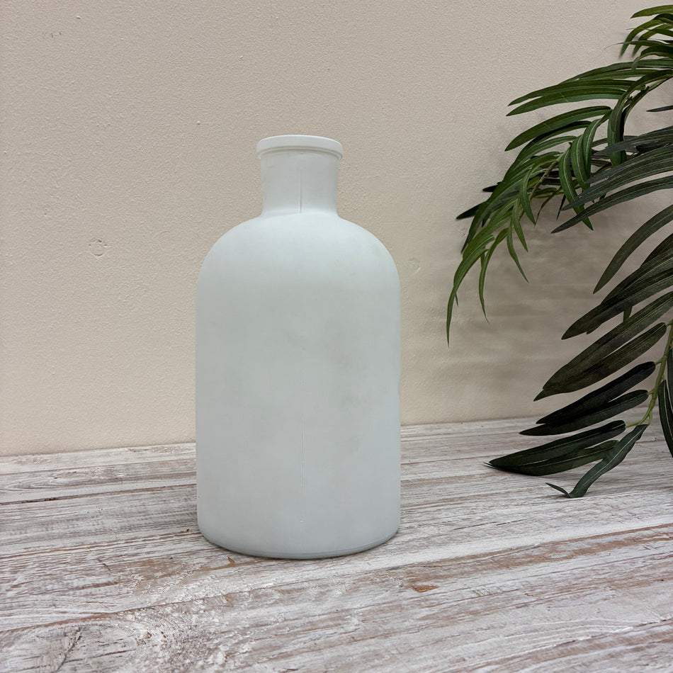Countryfield Vase Weiß Matt Glas 27cm Dekoflasche