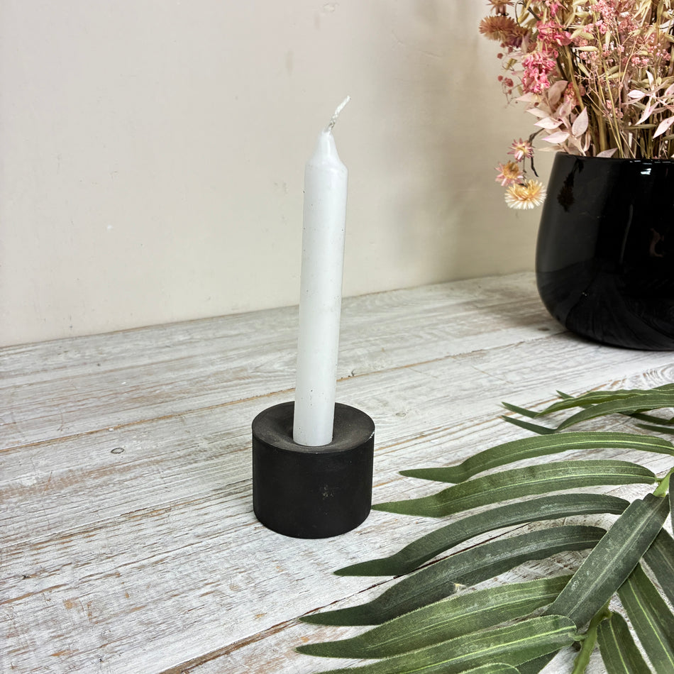 Kerzenständer Kerzenhalter 5cm Zylinder Metall Schwarz Gebraucht
