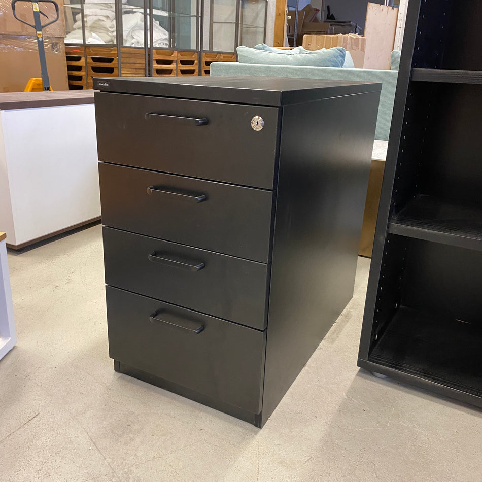 NowyStyl Rollcontainer in Schwarz mit 4 Schubladen & Schloss – Bürocontainer gebraucht
