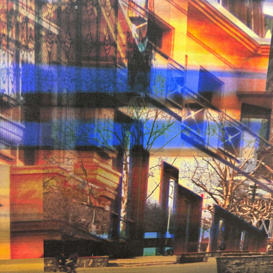 Wandbild 90x90 - Frankfurt Modern Skyline - Fotodruck auf Leinwand Gebraucht