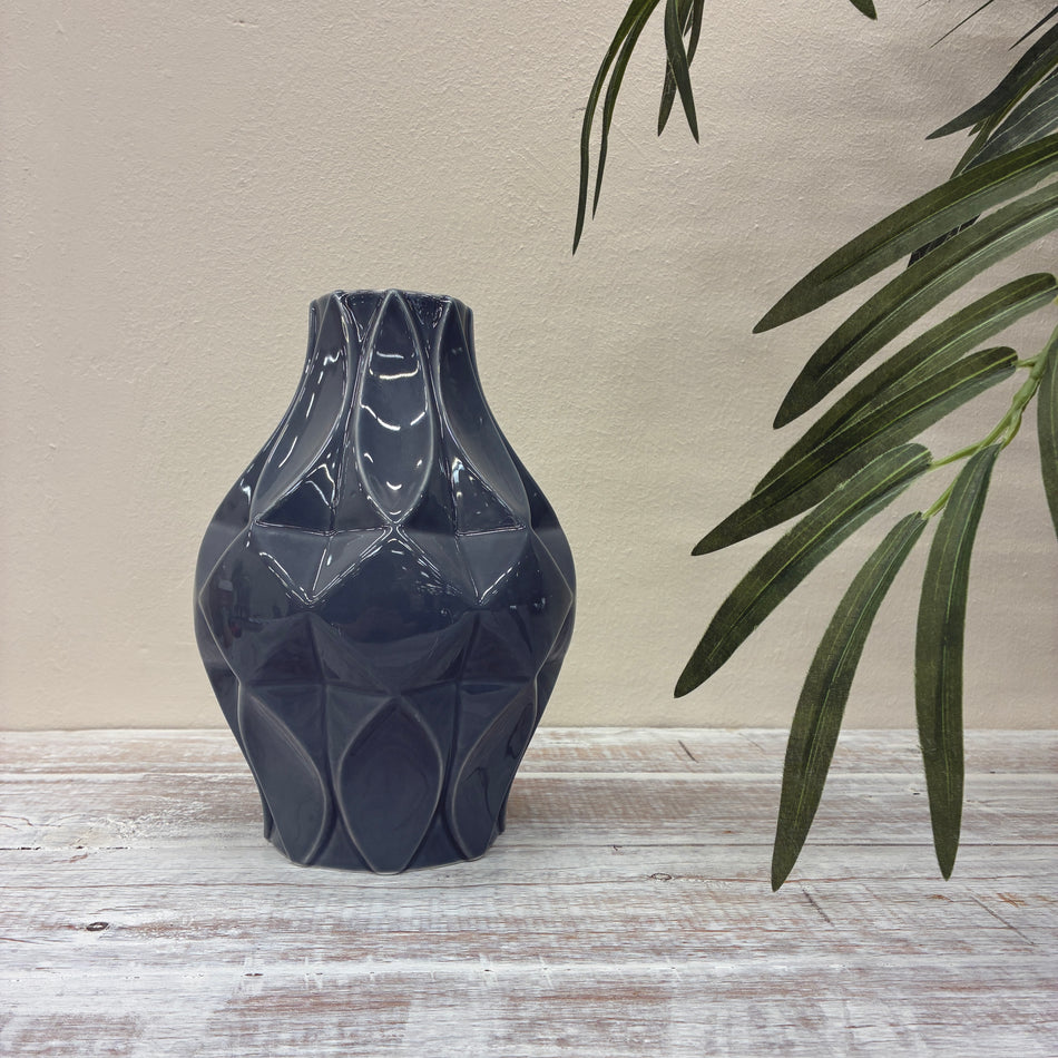 Tettau Atelier Grau uni Vase Porzellan Deko