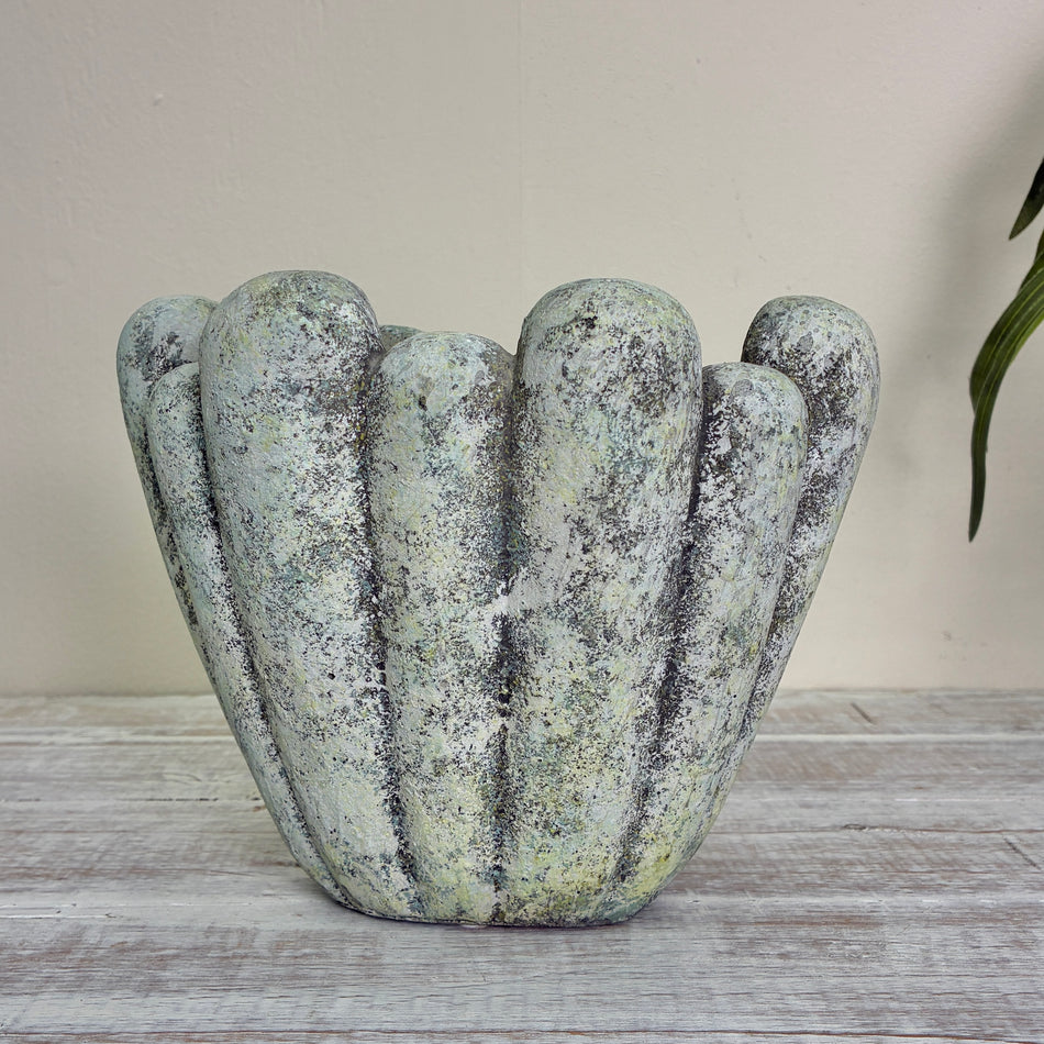 PTMD Minter Schale Grau Vintage Obstschale Keramik 23,5cm