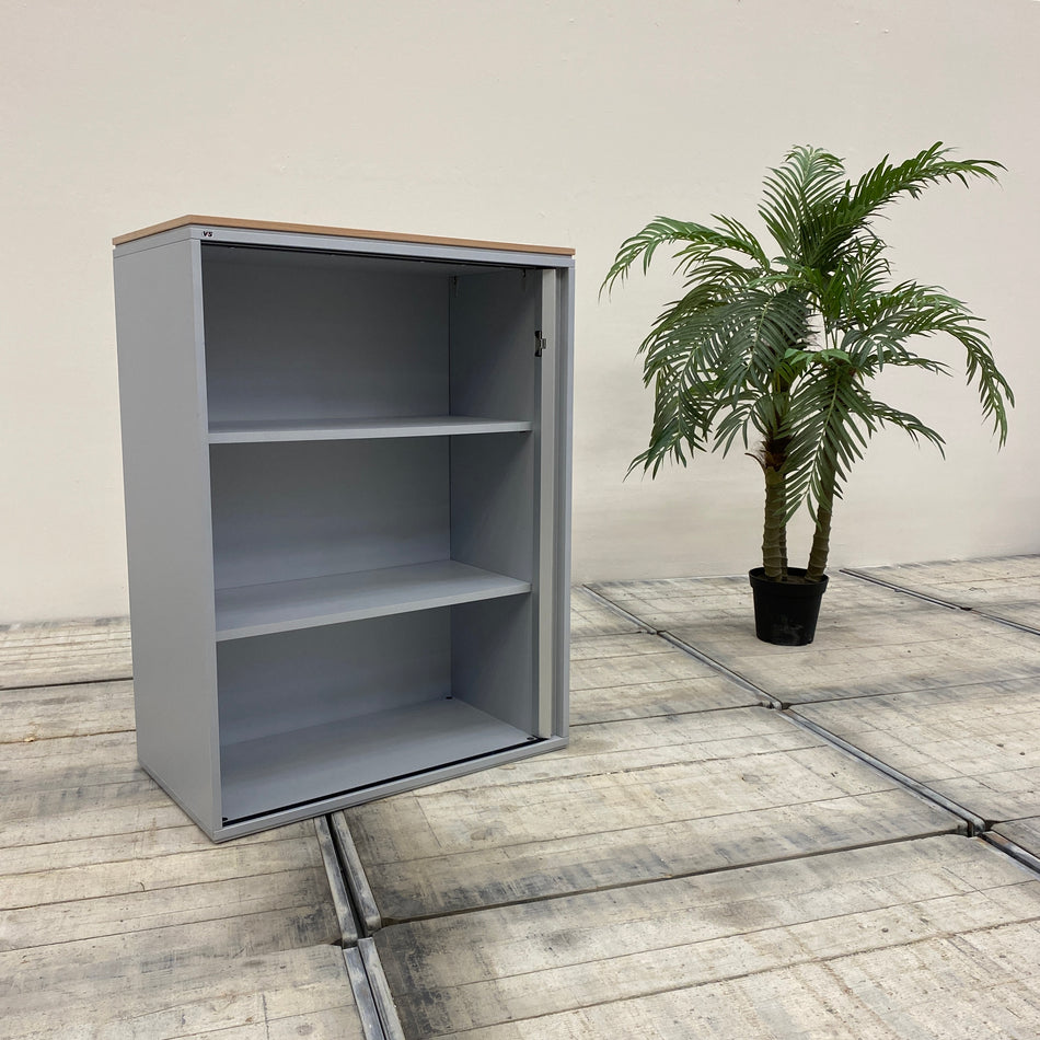 VS Querrollladenschrank Grau Holz ohne Schloss Büro Schrank Gebraucht