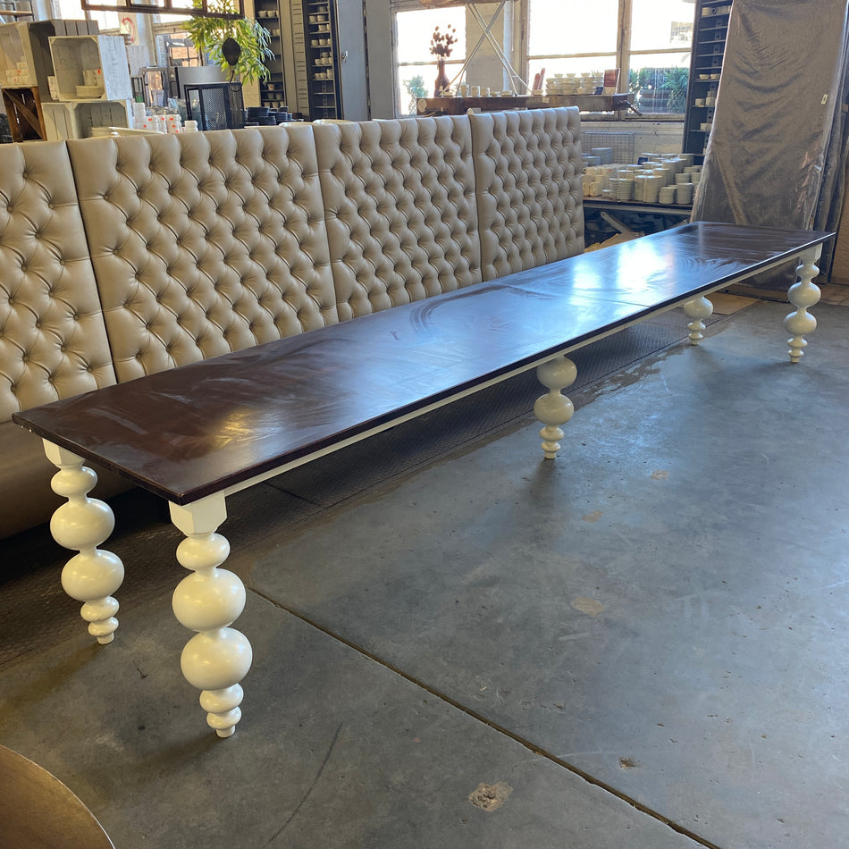 Esstisch Landhaus 420x80 Holz Weiß Braun Tisch gebraucht