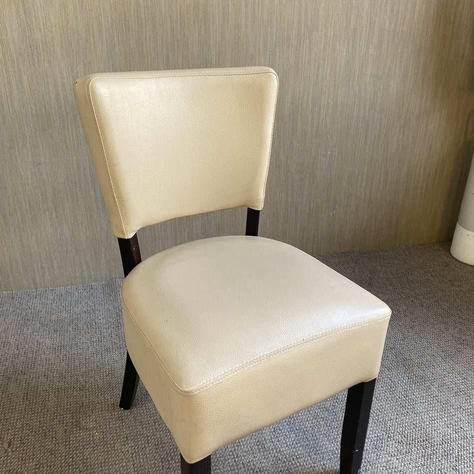 Esszimmerstuhl gebraucht creme Lederoptik Holz Stuhl