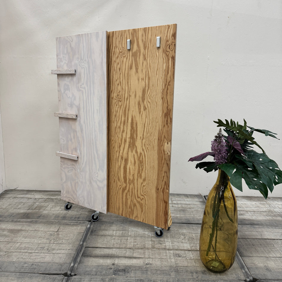 Paravent Raumteiler Mobil Klappbar Holz Multiplex Sperrholz Spiegel Garderobe Rollen Gebraucht