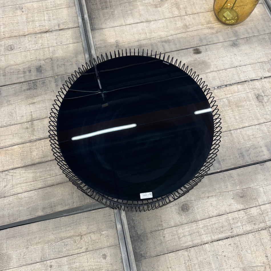 Kare Design Wire Couchtisch Schwarz Rund Glas Metall Beistelltisch Tisch