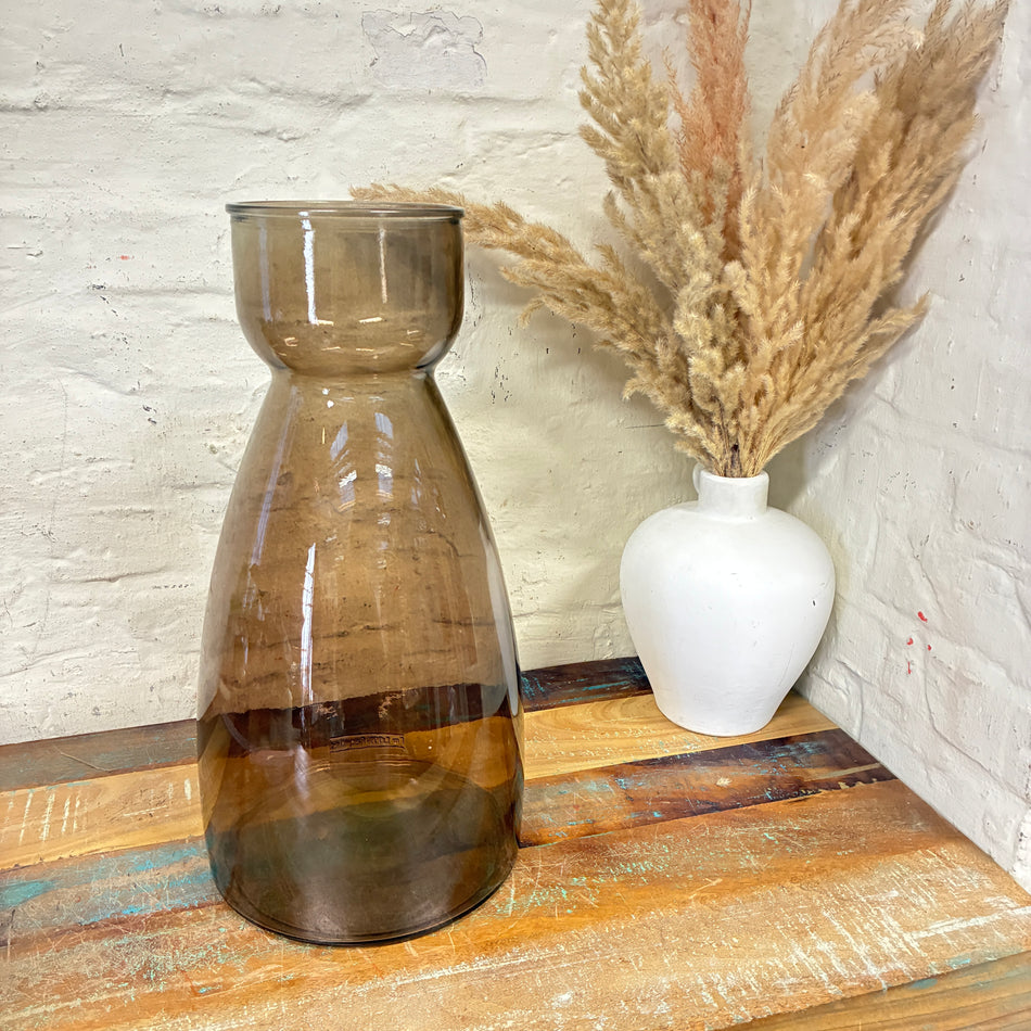 Vase gerecyceltes Glas braun Glas 43,5cm