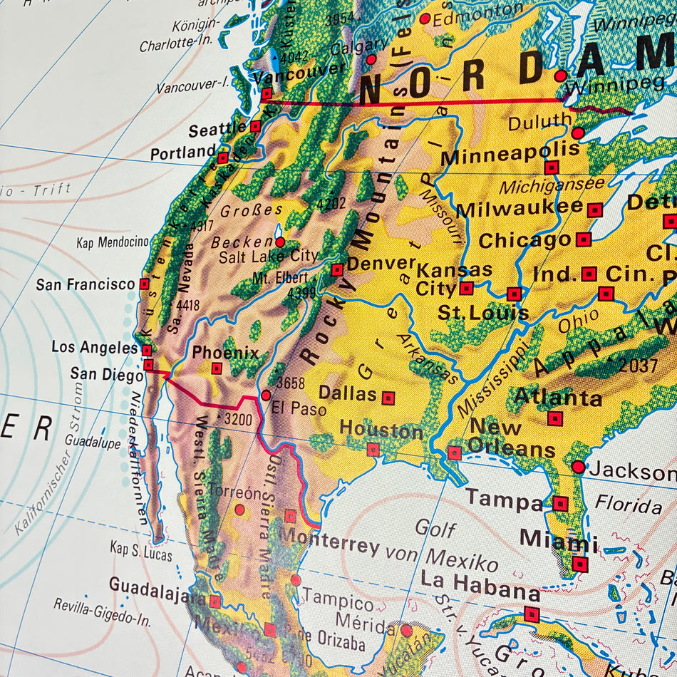 Vintage School Map – Great Landscapes of the Earth – Geography Educational Chart Alexander Roll Map Used
