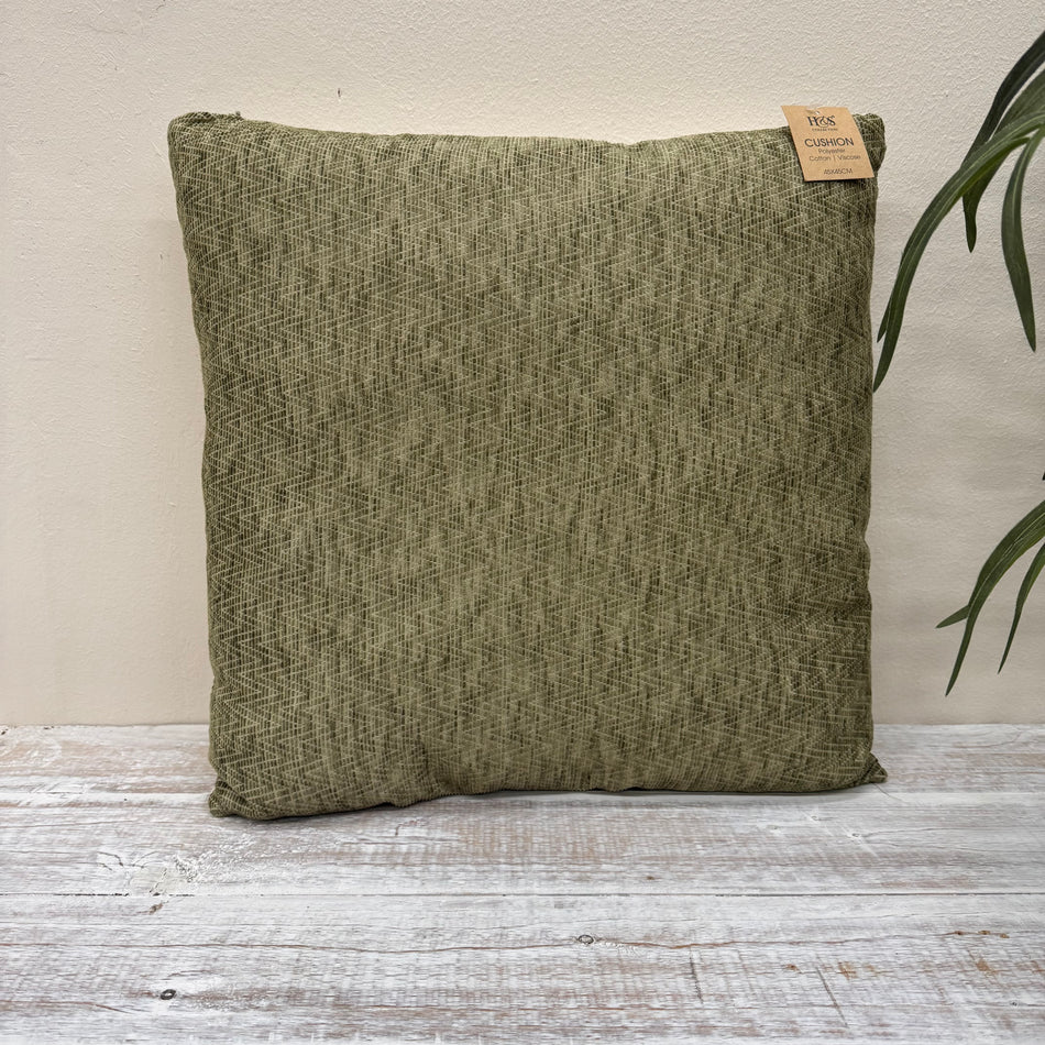H&S Collection Chevron Kissen grün 45x45 Neuware Dekokissen