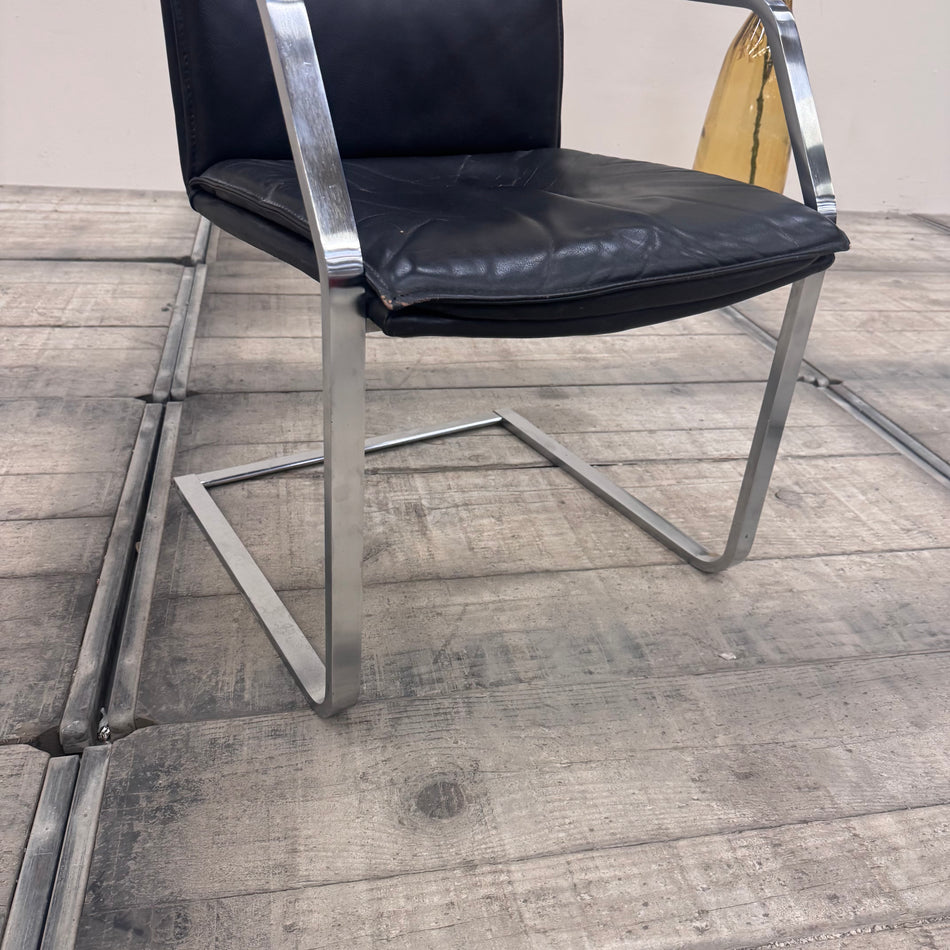 Walter Knoll Rudolph Glatzl Art Collection Freischwinger Schwarz Leder Design Klassiker Gebraucht