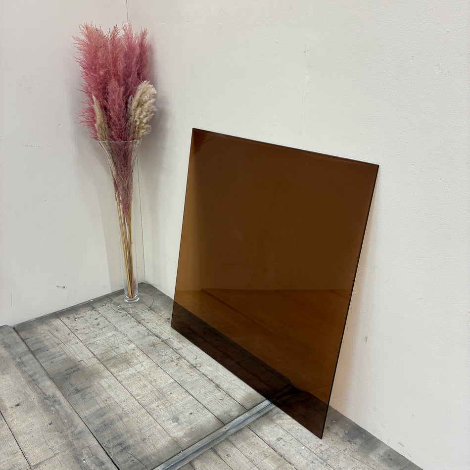 Glass Panels Set 4 Pieces Smoked Glass Brown Tinted Table Tops Replacement Panels Used