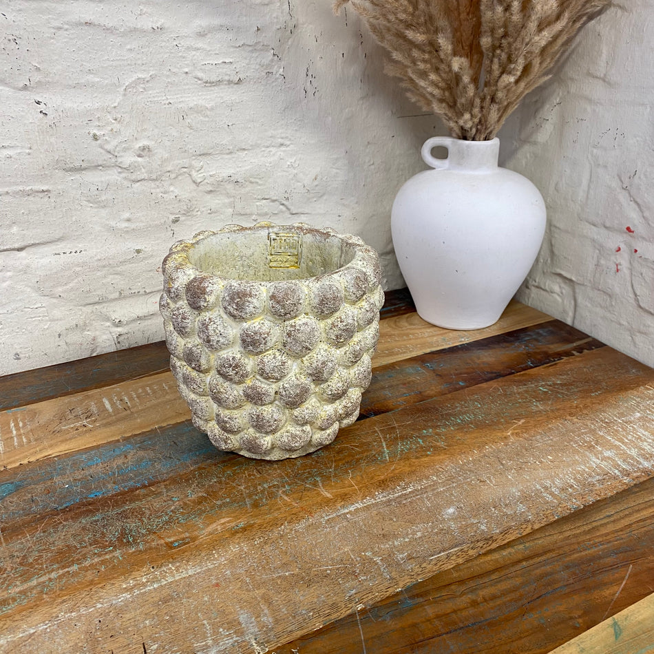 PTMD Ruis Blumentopf creme Keramik 19cm Übertopf Deko