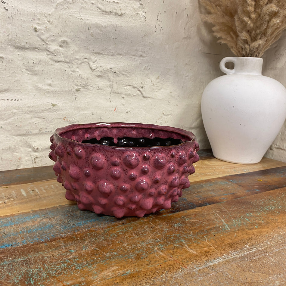 PTMD Marel Dots S Schale lila Keramik Blumentopf Deko