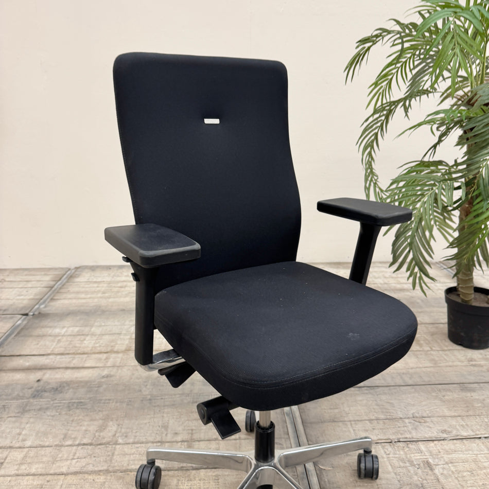 Lento Agilis Bürodrehstuhl Schwarz Stoff Metall Ergonomisch Drehstuhl Gebraucht