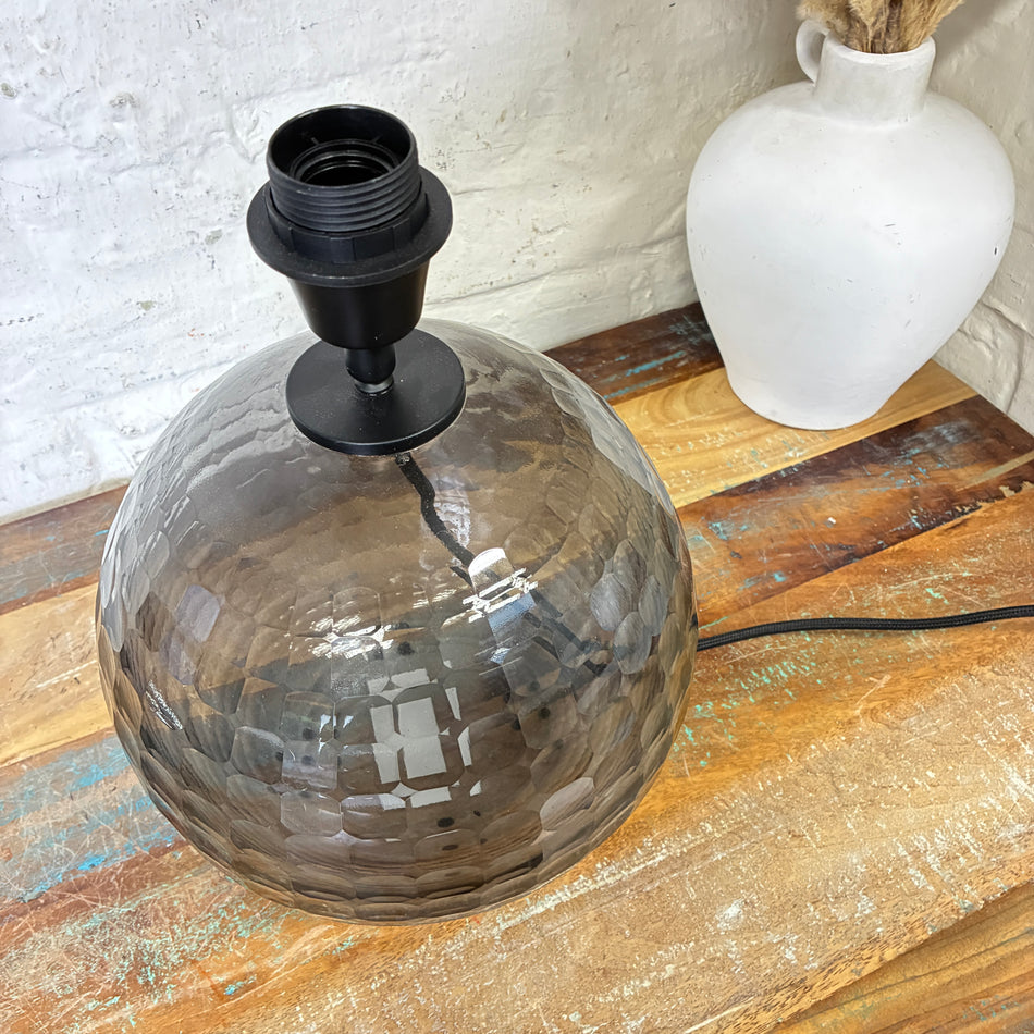 Light and Living Tischlampe Taiki EU-Stecker grau Glas 35cm