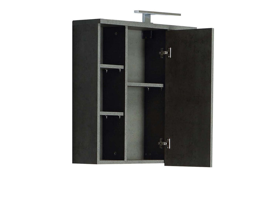 VILNIUS Spiegelschrank 1-türig inkl. Beleuchtung Old-Wood Vintage / Dunkelgrau