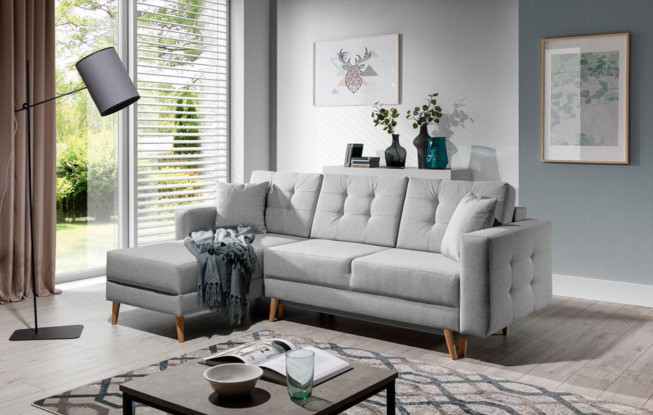 Asgard Ecksofa 250 x 162 cm Grau (Webstoff - Cover)