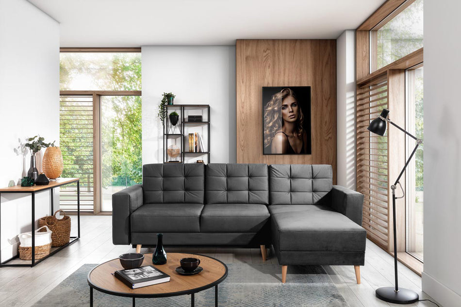 Asgard Ecksofa Anthrazit Samt Schlafcouch Sofa Design Schlafsofa