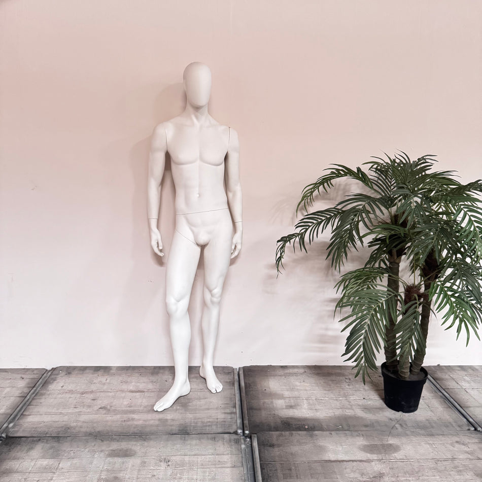 Schaufensterpuppe Herren Weiß Matt Ladenbau-Figur Gebraucht