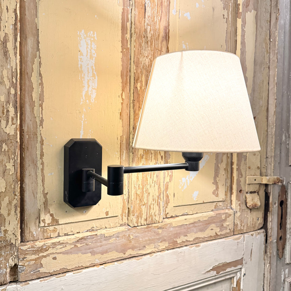 Wandleuchte schwarz weiß Metall Stoff Lampe Gebraucht