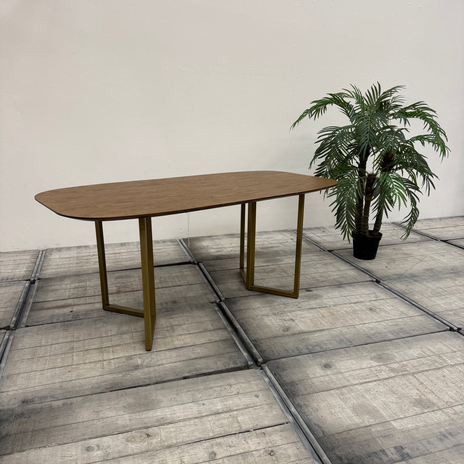 Mace Esstisch Eiche 180cm Massivholz Oval Gold Tisch