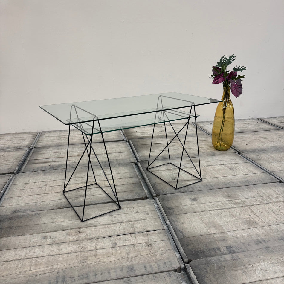 Kare Design Polar Konsole Glastisch Schwarz Glas Schreibtisch Tisch